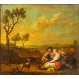 No signature found, an antique painting, oil on panel, 18th century. (23 x 20,5 cm)