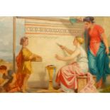 Joseph VAN SEVERDONCK (1819-1905) 'The Tapistery', a painting oil on panel. (82 x 58 cm)