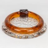 A Vide Poche Ashtray made of glass and marked Seguso Vetri D'arte, made in Italy. (6 x 22 cm)