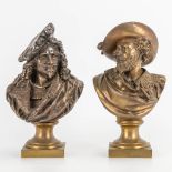 Auguste Joseph CARRIER (1800-1875) 2 busts of Rembrandt and Rubens, made of silver and gold plated b