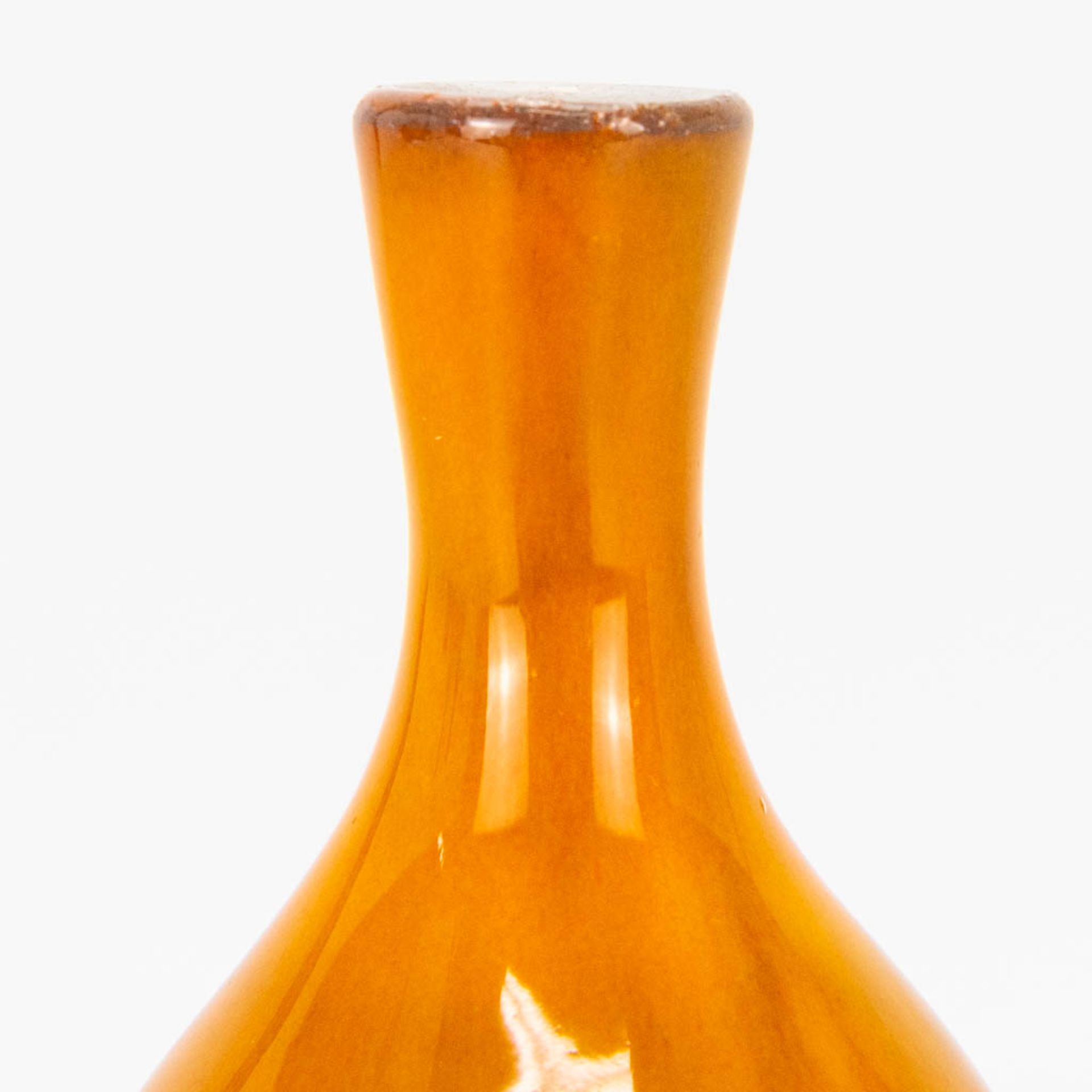 Jacques and Dani RUELLAND (XX-XXI) a soliflore vase with orange glaze. (15 x 6 cm) - Image 6 of 12