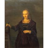 A portrait of a young lady, a reproduction printed on canvas. (73 x 93 cm)