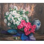 Edgard LOCKS (XX) A flower painting, oil on canvas. (80 x 70 cm)