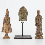 A collection of bronze statues, figurines of Buddha. 19th/20th century. (5,5 x 5,5 x 20 cm)