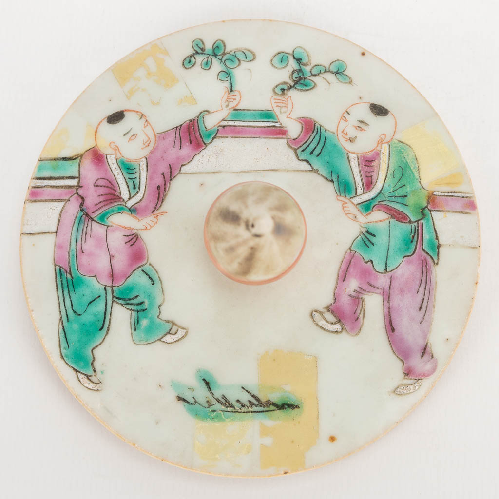 A Chinese porcelain ginger jar with decors of phoenixes and birds, playing children and wise men. 19 - Image 7 of 18