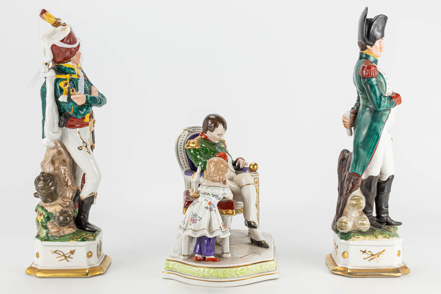 A collection of 3 porcelain figurines of Napoleon Bonaparte, of which one is marked 'Chut! Papa Dort - Image 11 of 11