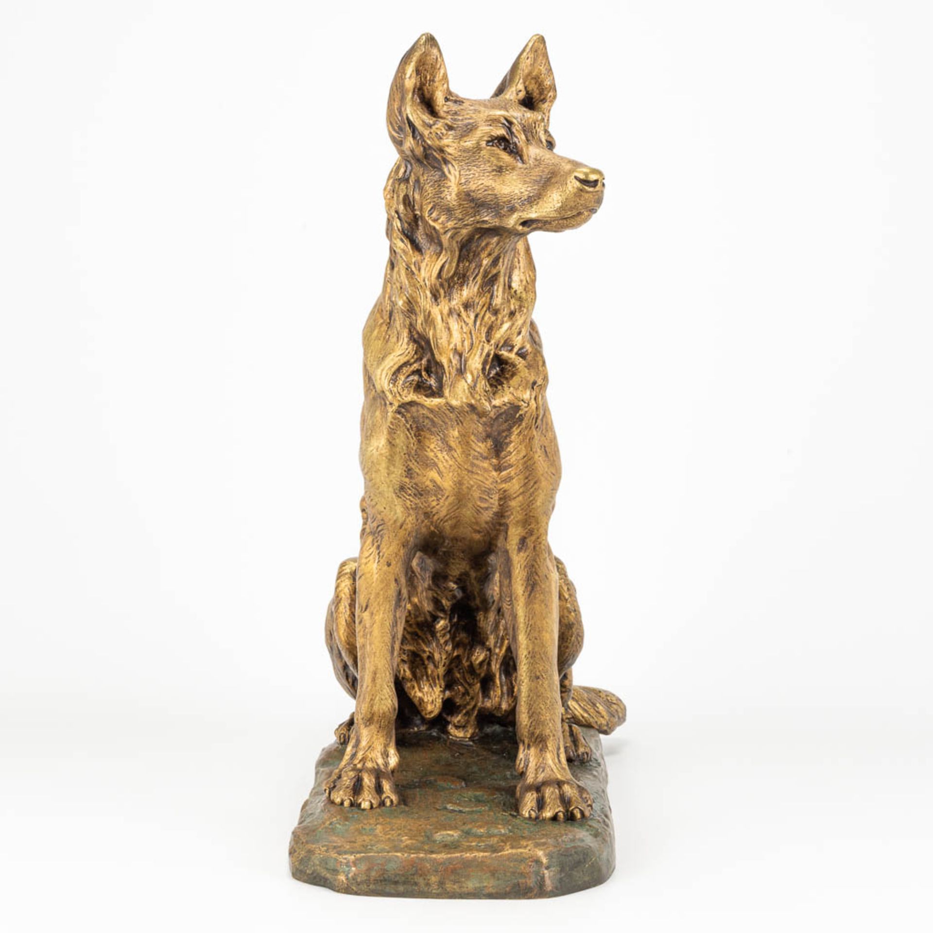 Eugene DE LA PLANCHE (XIX) a bronze statue of a herd dog - Image 2 of 10