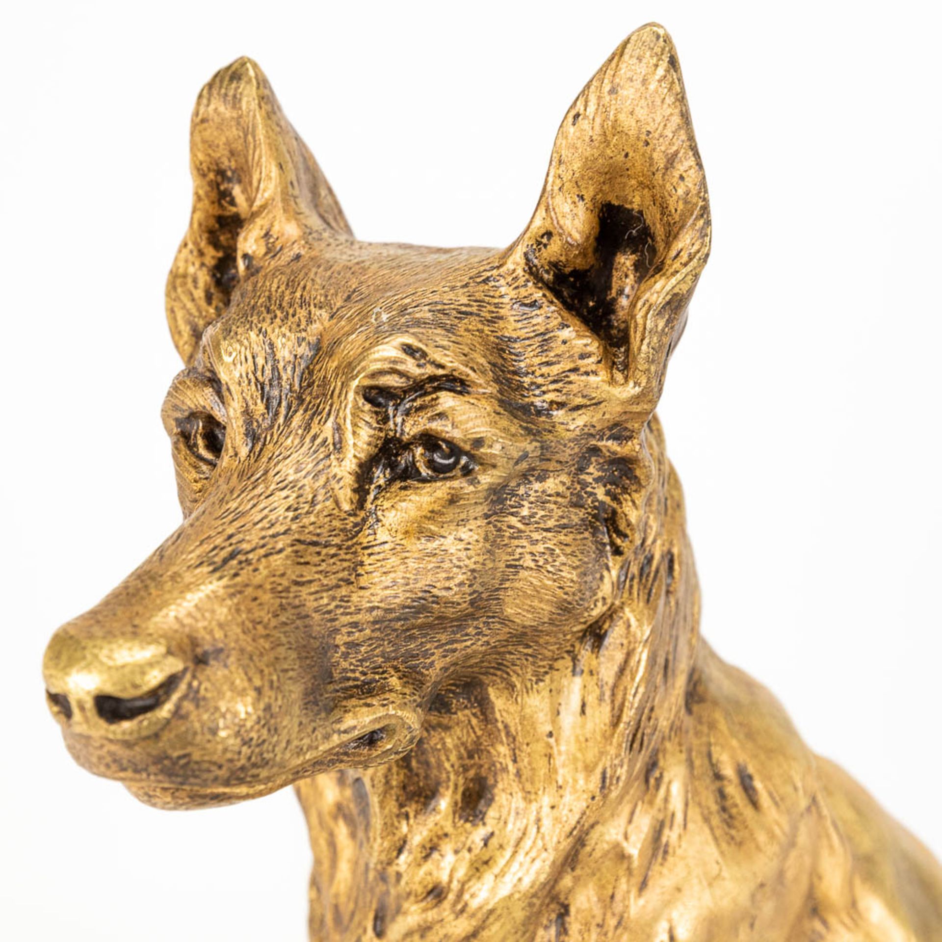 Eugene DE LA PLANCHE (XIX) a bronze statue of a herd dog - Image 7 of 10