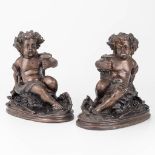 Egisto ROSSI (1824/25-1899) A pair of bronze Bacchus figurines.