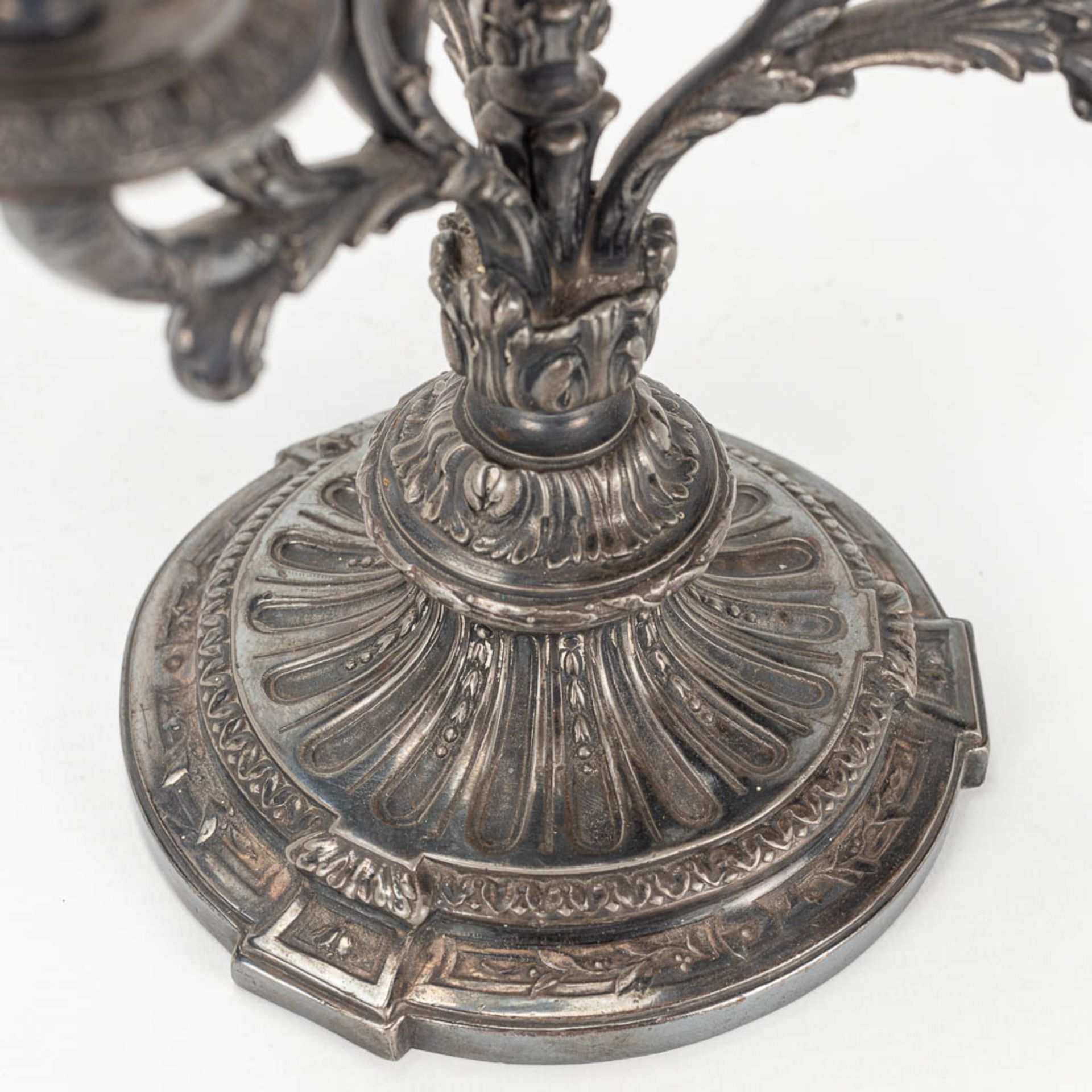 A pair of silver-plated Louis XVI-style candlesticks. - Image 6 of 9