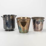 A collection of 3 silver plated champagne buckets, of which one is marked Christofle.