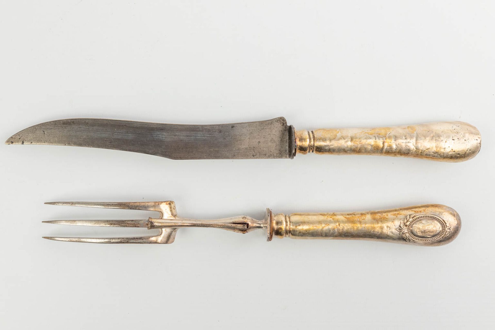 A collection of 3 sets with silver knives and silver-plated spoons. - Image 3 of 23