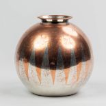 A Chirstofle Dinanderie vase, made of silver-plated copper in art deco style.
