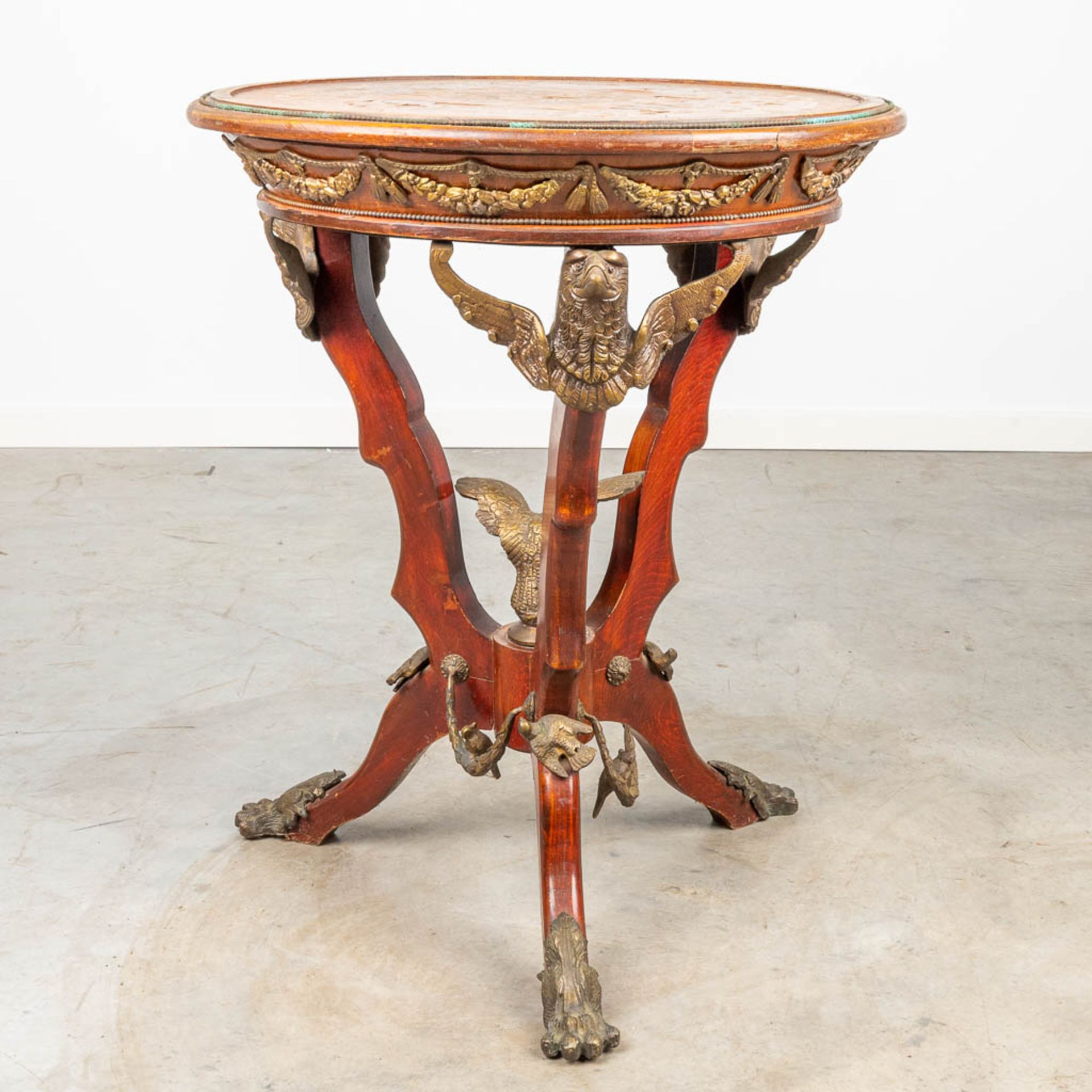 A side table inlaid with marquetry and mounted with bronze. - Image 4 of 12