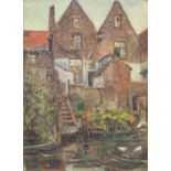 Alfred VAN NESTE (1874-1969) 'A view of Bruges' a painting, oil on panel. (50 x 70 cm)