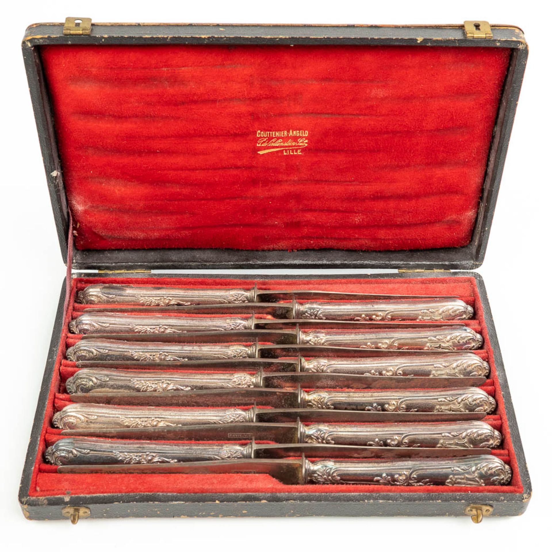 A collection of 3 sets with silver knives and silver-plated spoons. - Image 13 of 23