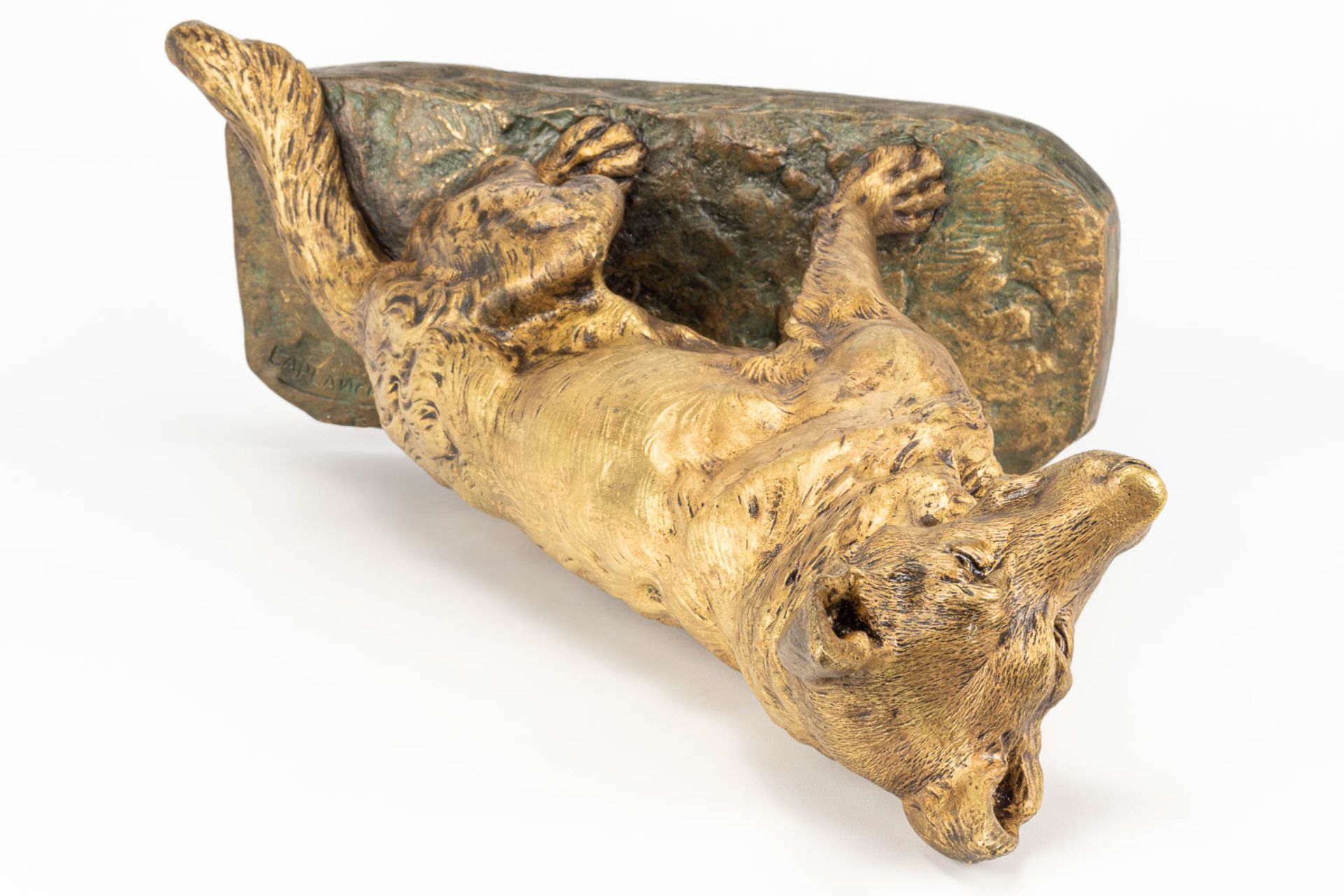 Eugene DE LA PLANCHE (XIX) a bronze statue of a herd dog - Image 8 of 10