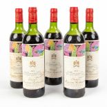 A collection of 5 bottles 'Ch‰teau Mouton Rothschild, with decor by Andy Warhol'. 1975.