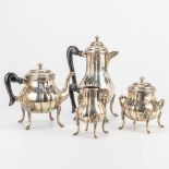 A coffee and tea service made of silver and marked 800 and Delheid Frres.