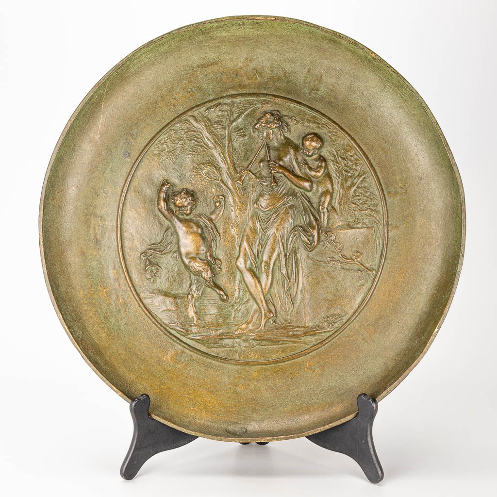 A bronze bowl with images of a Satyr child, in the style of Clodion. 19th century.