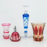 A collection of 4 items, made of cut crystal and marked Val Saint Lambert