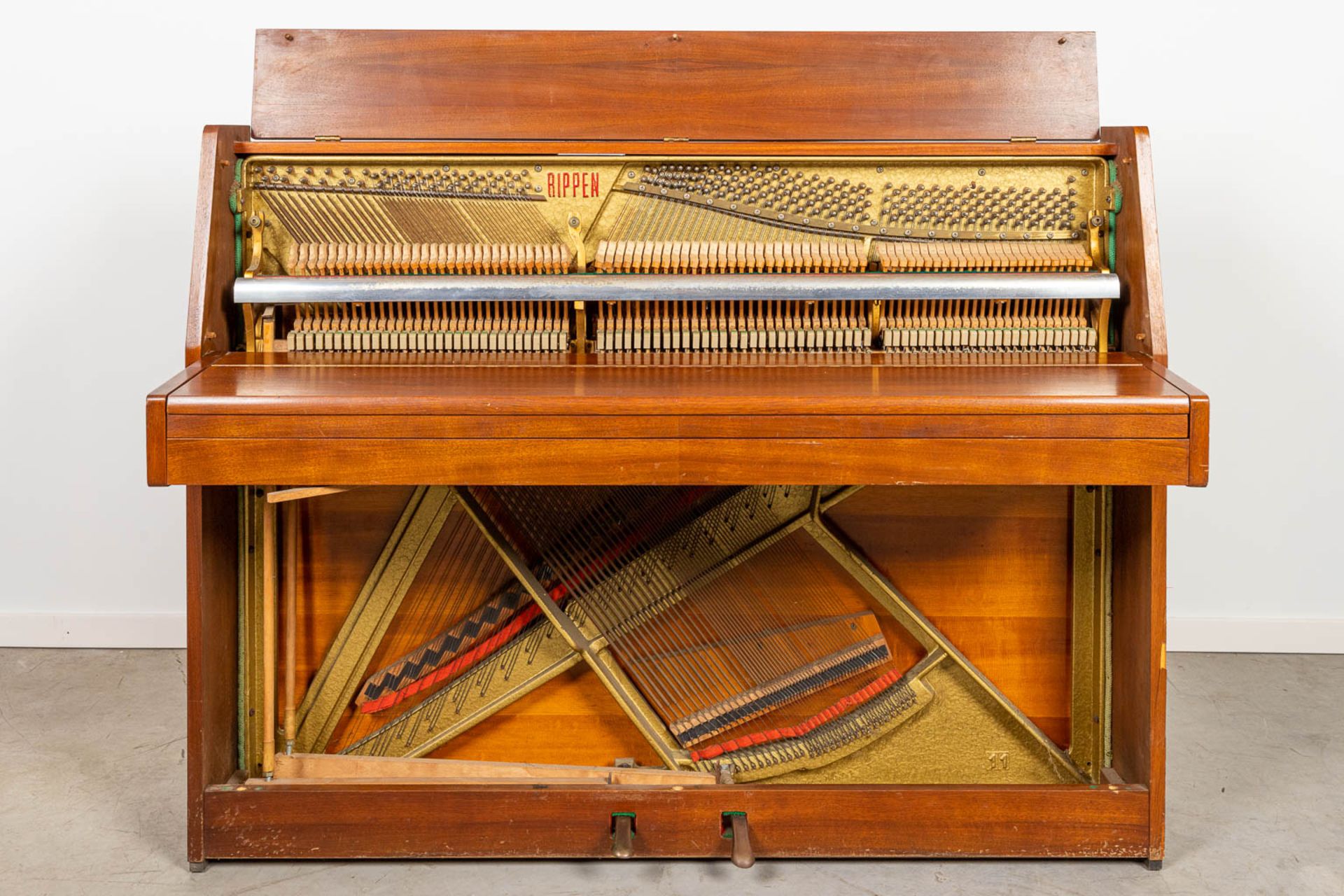 An upright piano with a steel frame and marked Rippen. - Image 7 of 7