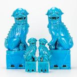 A collection of 2 pairs of Foo dogs made of Chinese porcelain.