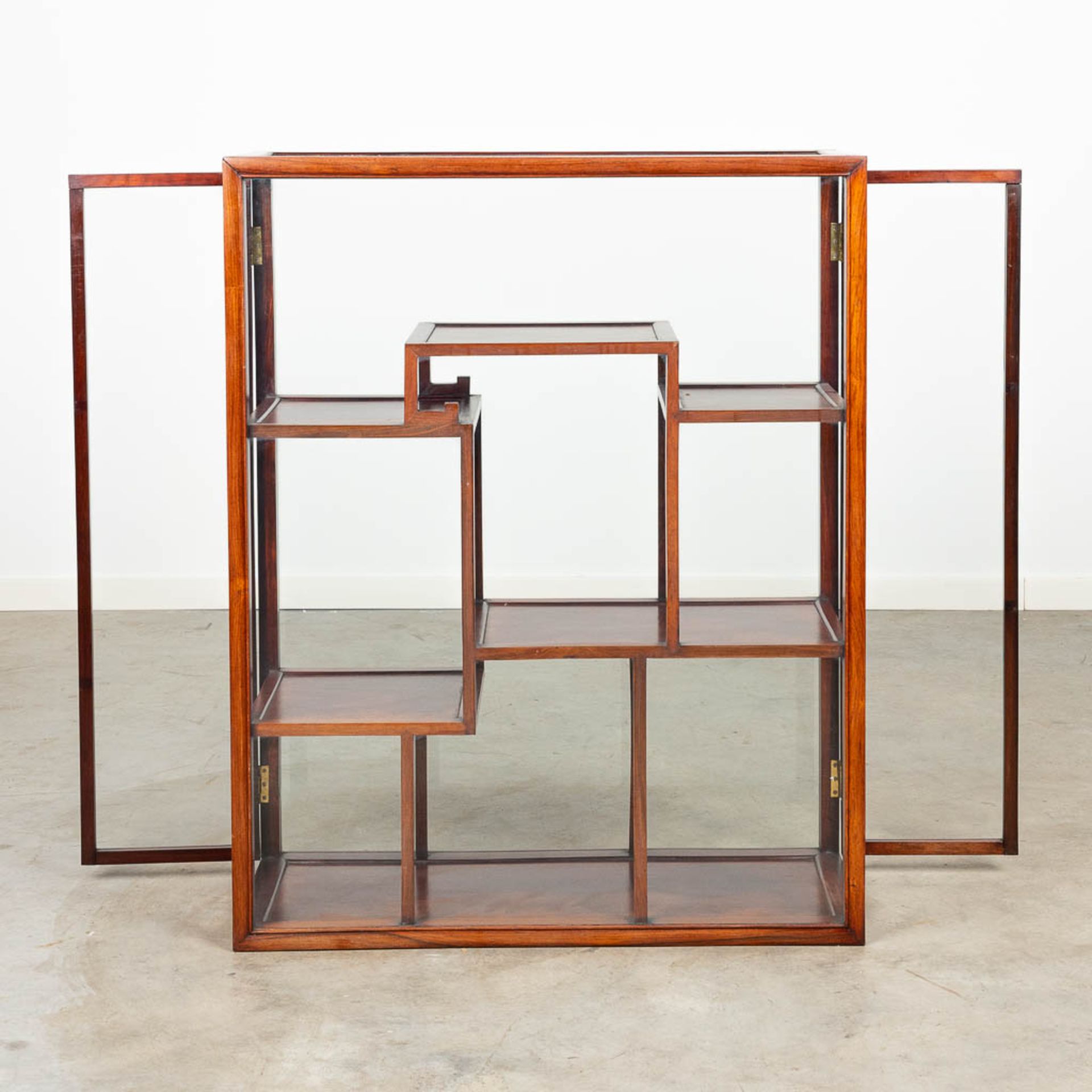 An Oriental display cabinet made of hardwood and glass. - Image 5 of 5