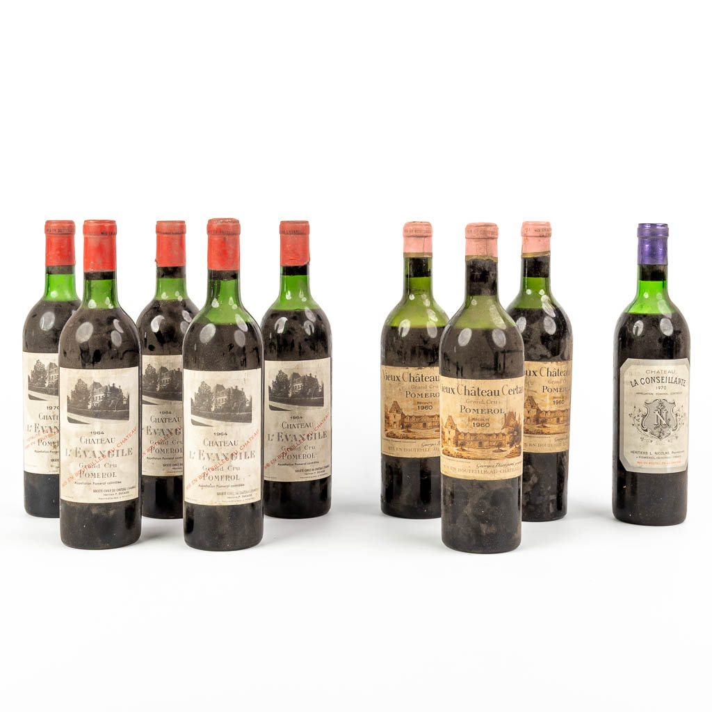 A collection of wine: 1x Ch‰teau L'evangile 1970, 4x Ch‰teau L'evangile 1964, (...)