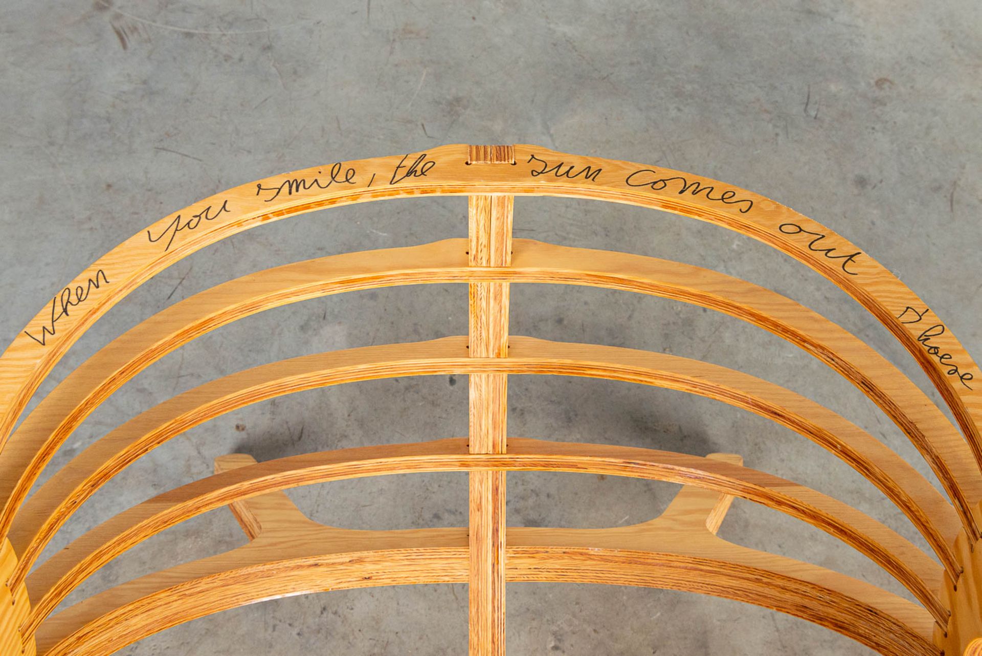 A pair of lounge chairs, made of plywood cut on the CNC machine. 21st century - Image 6 of 10