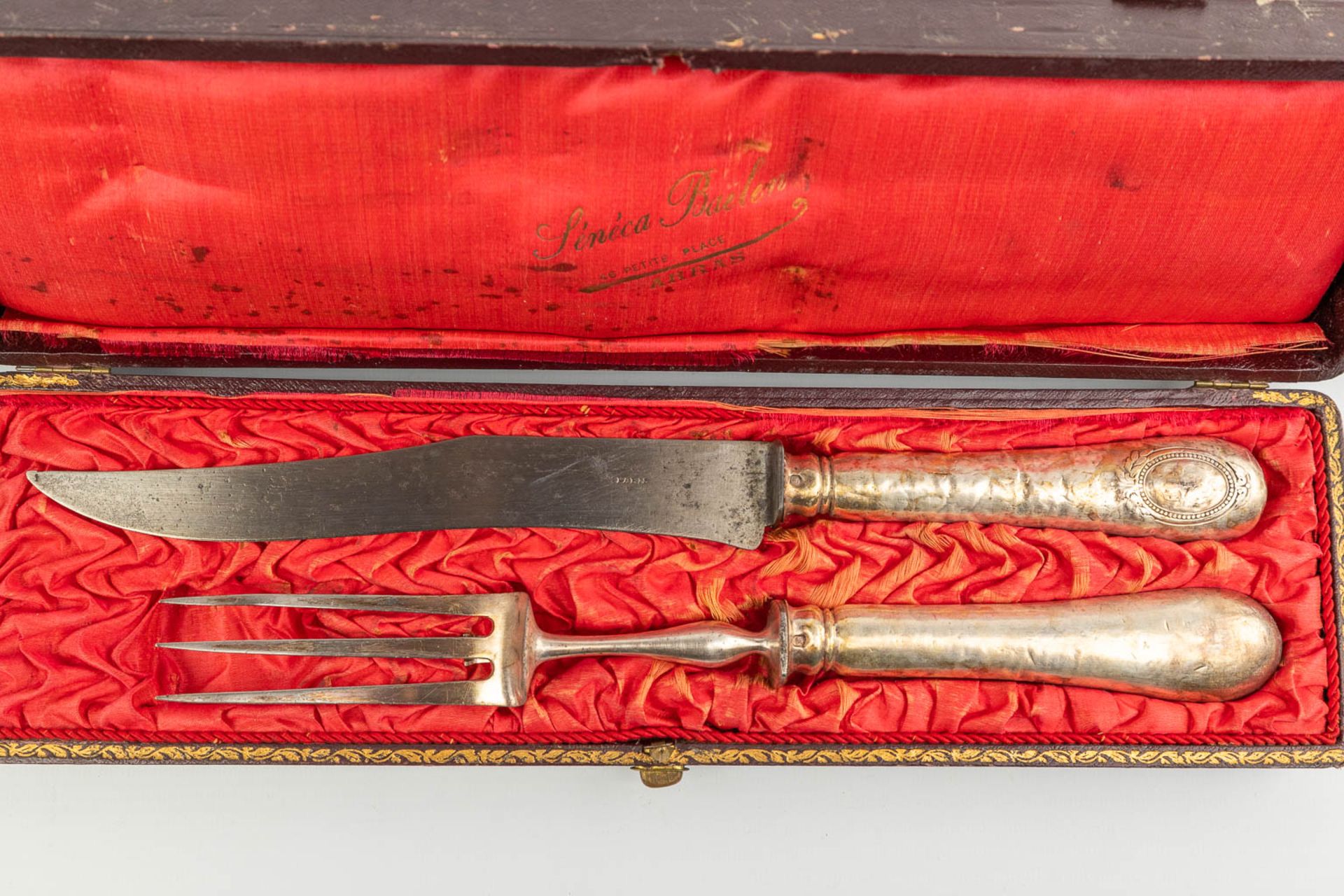 A collection of 3 sets with silver knives and silver-plated spoons. - Image 12 of 23