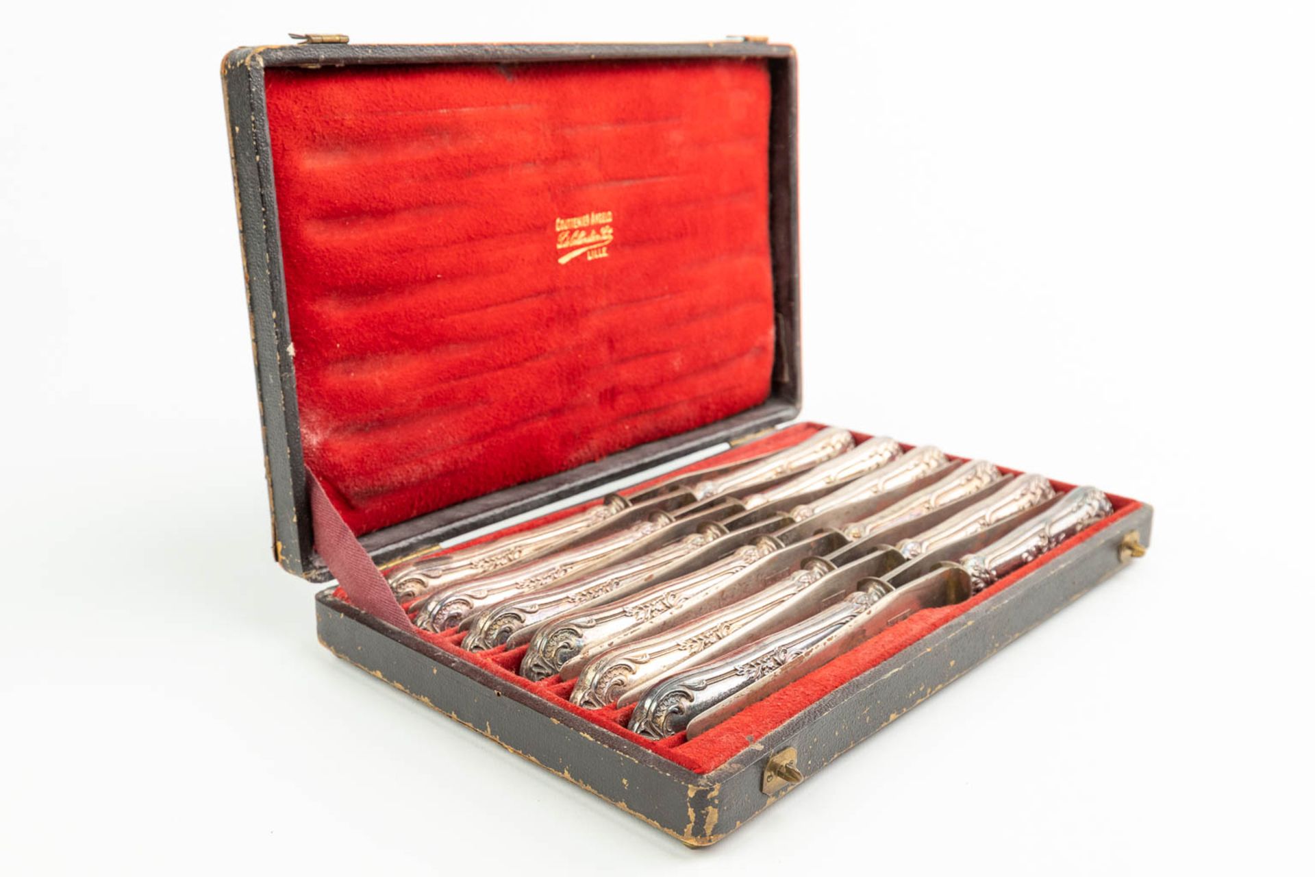 A collection of 3 sets with silver knives and silver-plated spoons. - Image 6 of 23