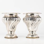 A pair of silver-plated vases and marked Argto/1000. Made in Italy.