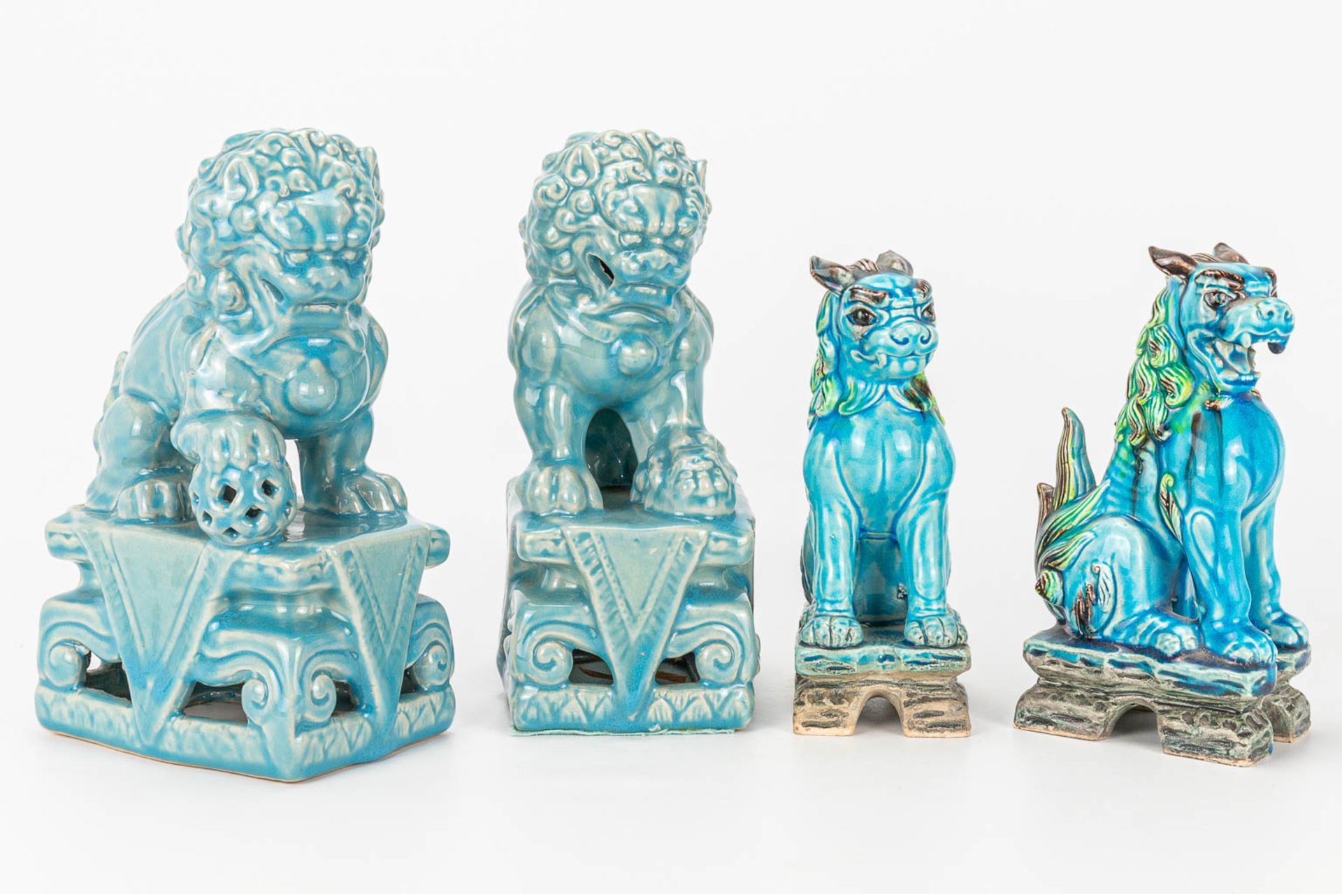 A collection of 4 Foo dogs and lions. - Image 12 of 17