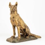 Eugene DE LA PLANCHE (XIX) a bronze statue of a herd dog