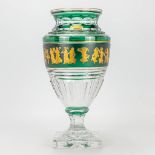 A large crystal vase model Jupiter 'La Danse de Flore' and marked Val Saint-Lambert.