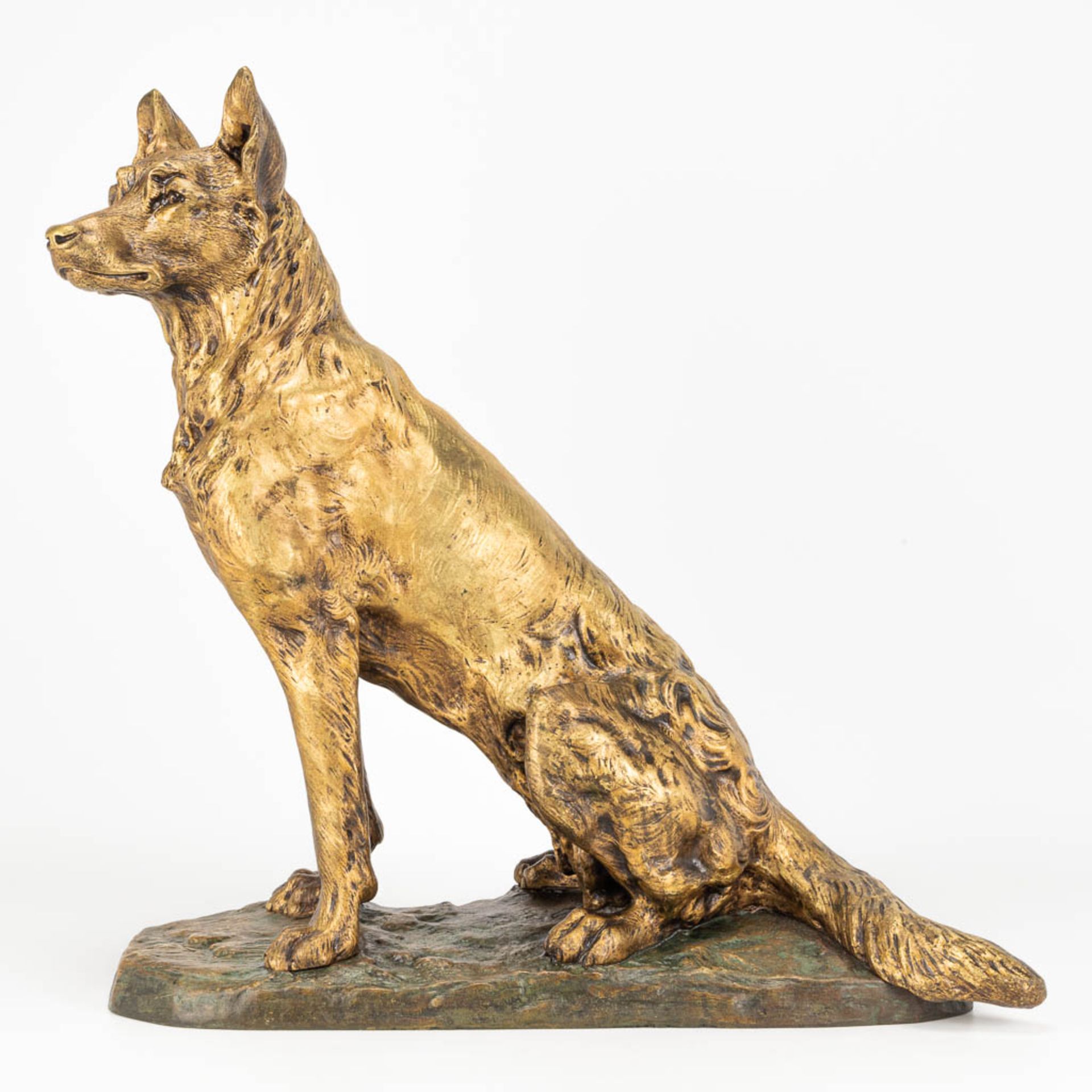 Eugene DE LA PLANCHE (XIX) a bronze statue of a herd dog - Image 5 of 10