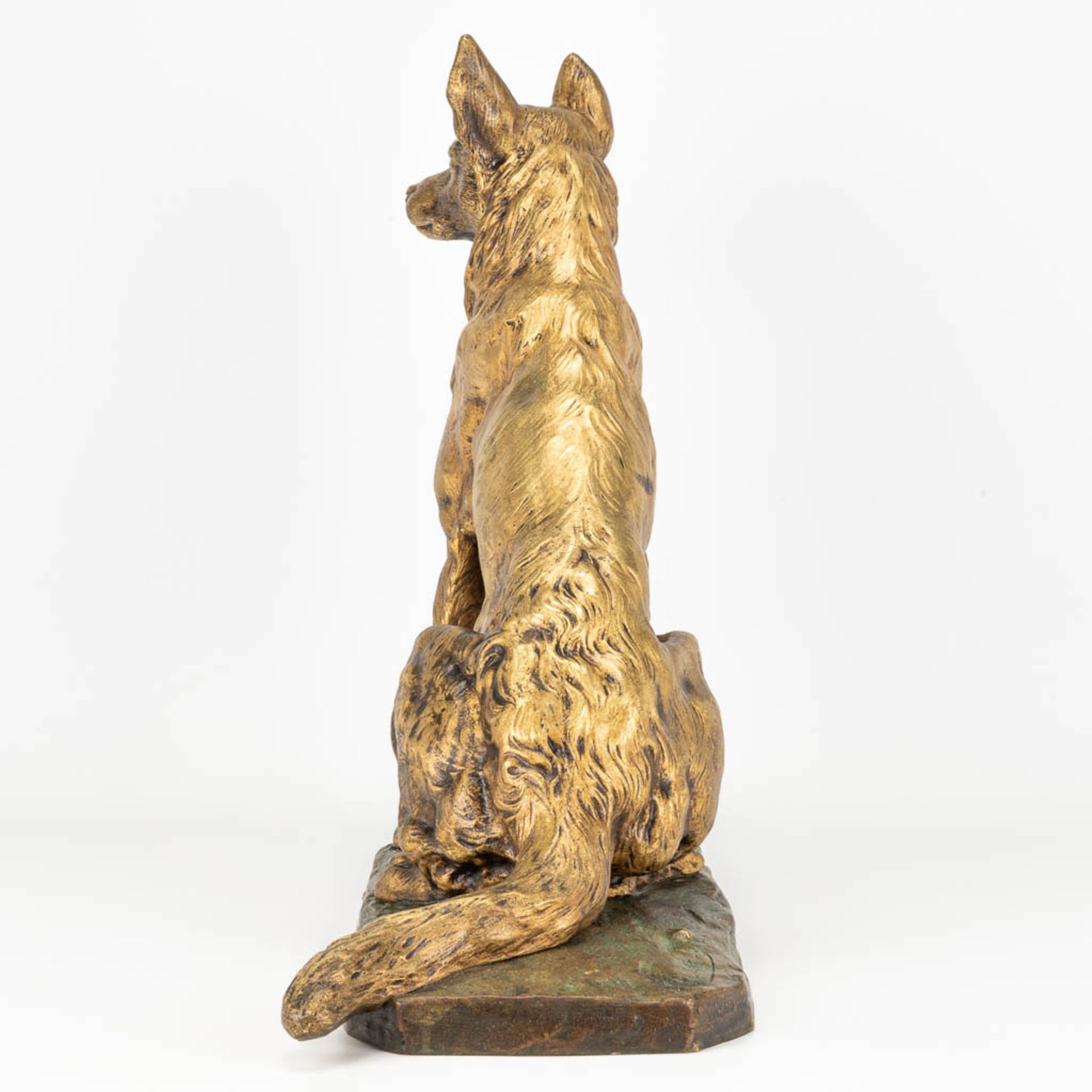 Eugene DE LA PLANCHE (XIX) a bronze statue of a herd dog - Image 3 of 10