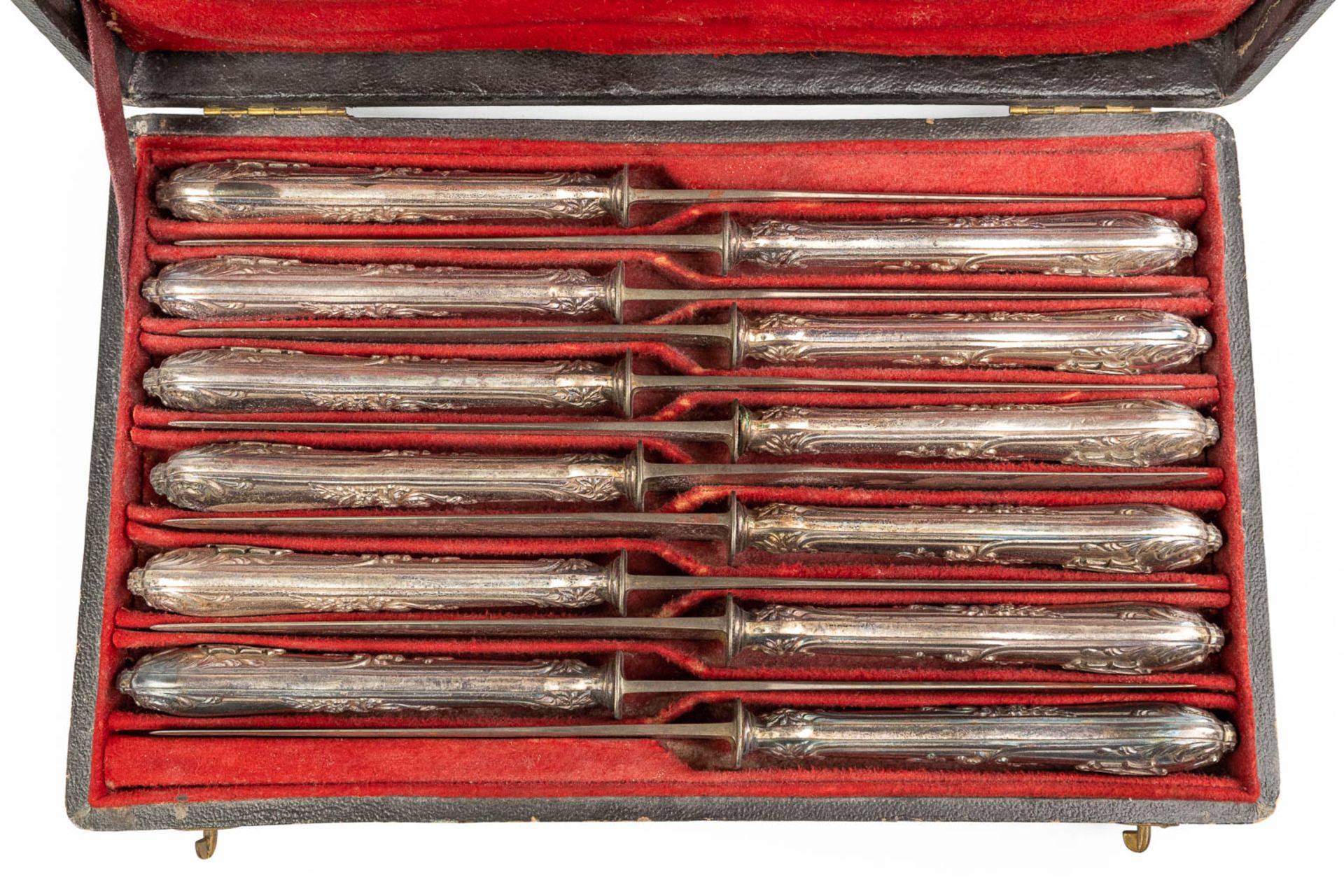 A collection of 3 sets with silver knives and silver-plated spoons. - Image 11 of 23