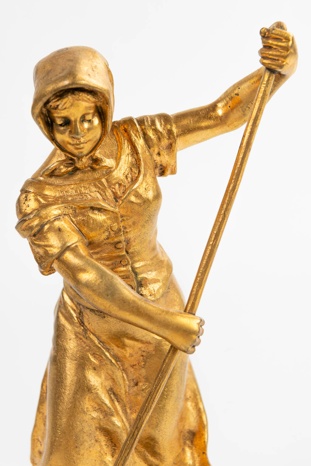 DŽsirŽ GRISARD (1872-?) a gilt bronze statue of a lady. - Image 6 of 10