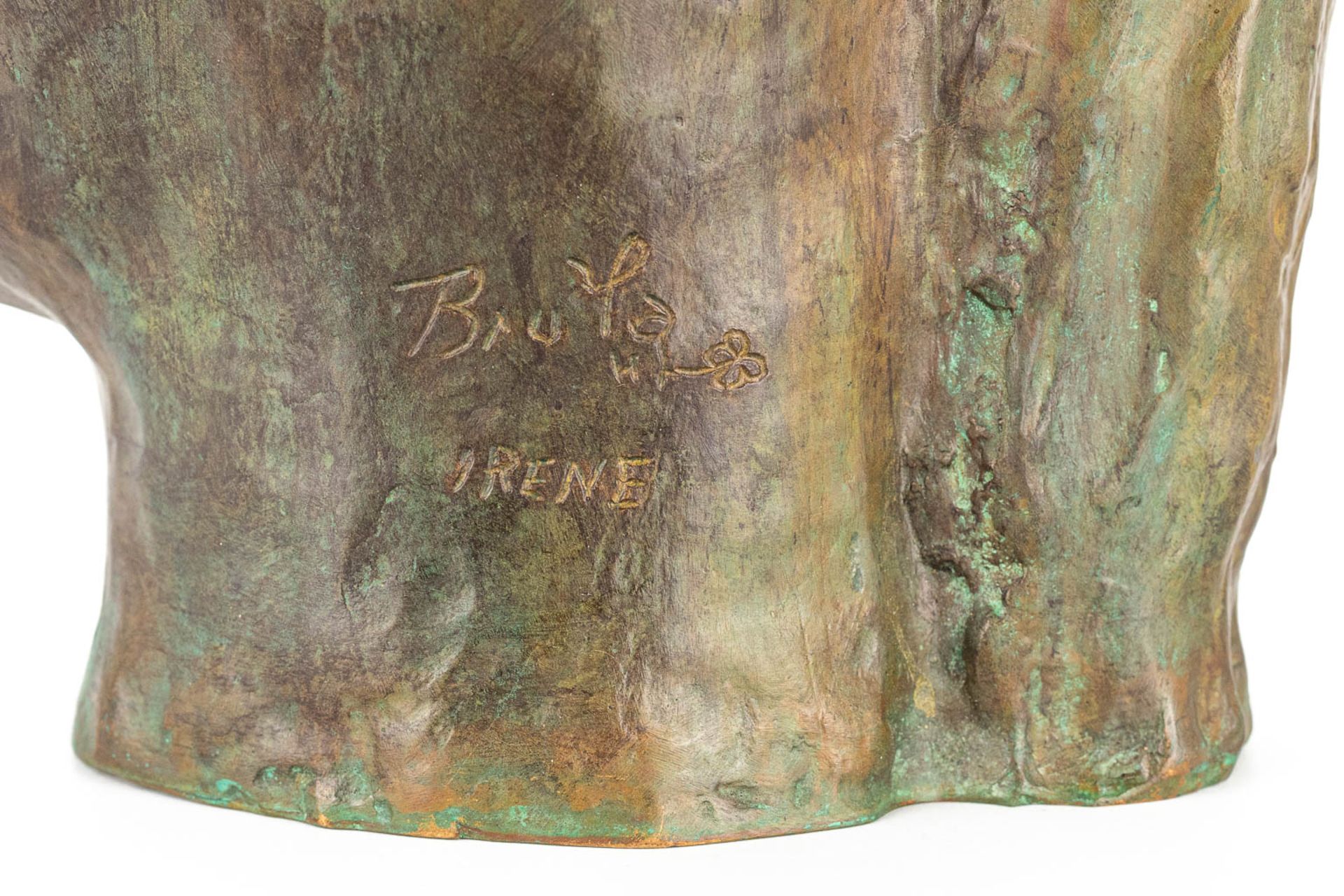 A figurative image of a young lady, made of polished bronze. Marked 'Irene' Brula - Image 9 of 9