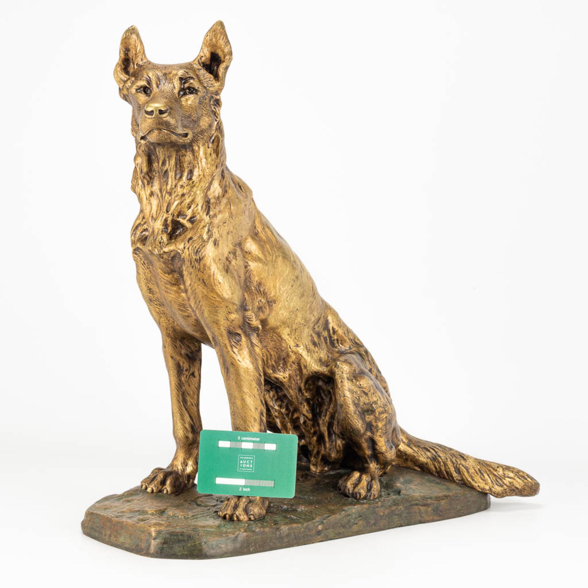 Eugene DE LA PLANCHE (XIX) a bronze statue of a herd dog - Image 4 of 10