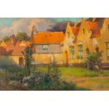 Flori VAN ACKER (1858-1940) 'De Binnentuin', a pastel painting on canvas. (96 x 65 cm)