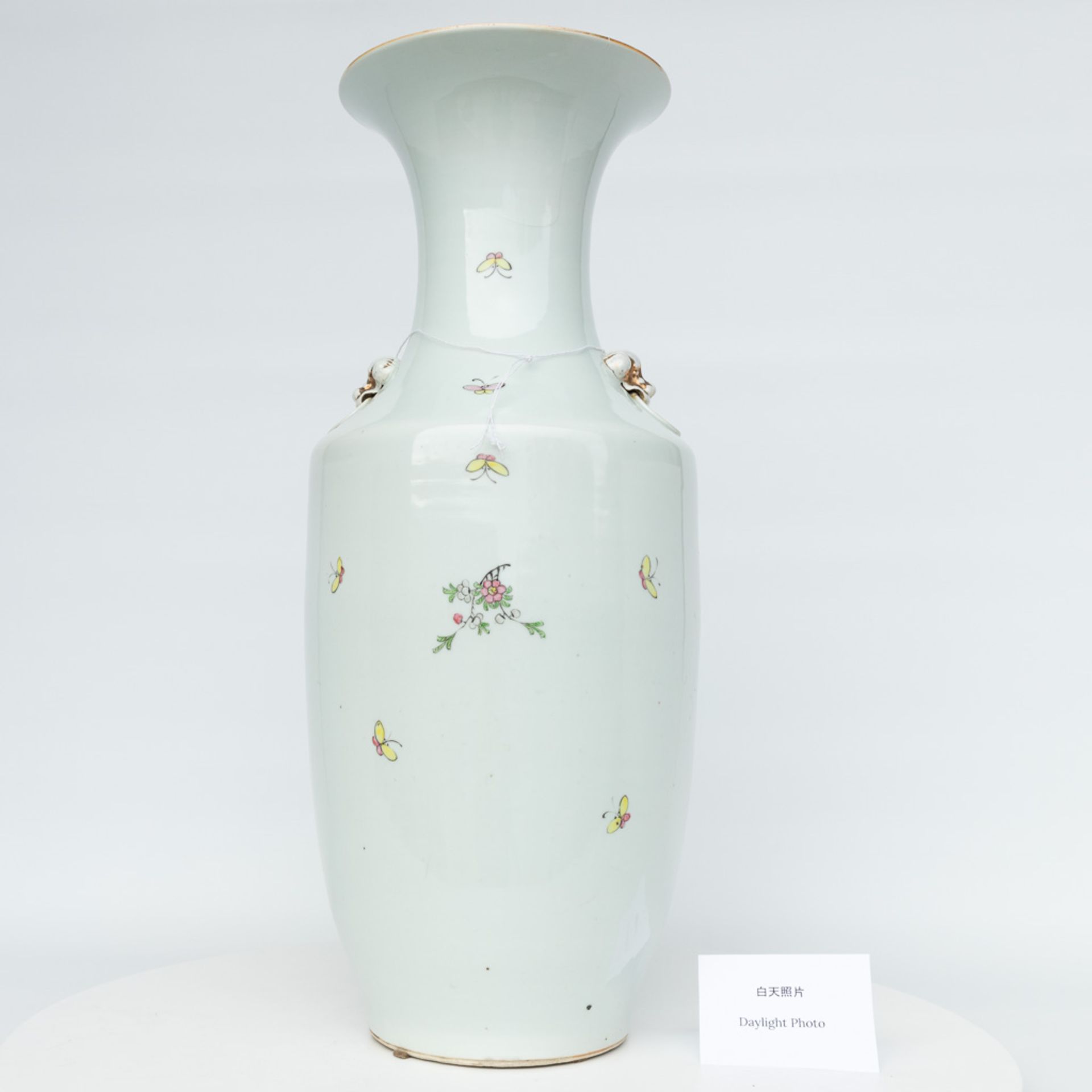 A vase made of Chinese porcelain and decorated with flowers and birds. - Image 14 of 16