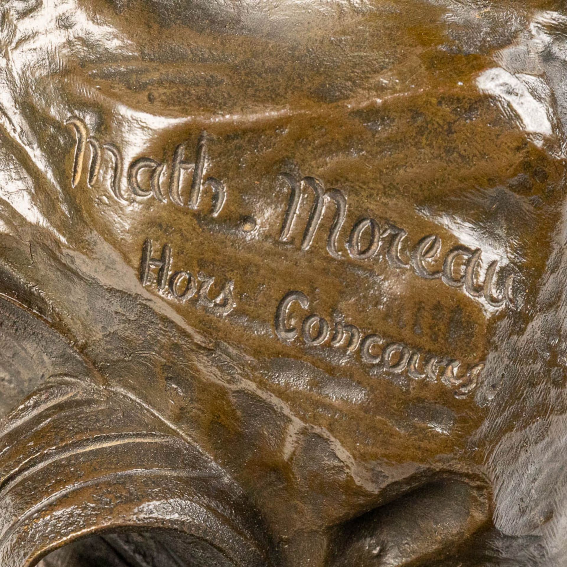 Mathurin MOREAU (1822-1912) 'La Pecheuse' a bronze statue of a fishing lady, marked Hors Concours - Image 11 of 11