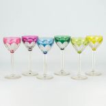 A collection of 6 Val Saint Lambert glasses, model Gevaert.