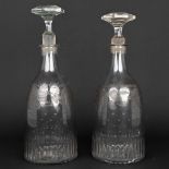 A collection of 2 19th century cut glass decanters