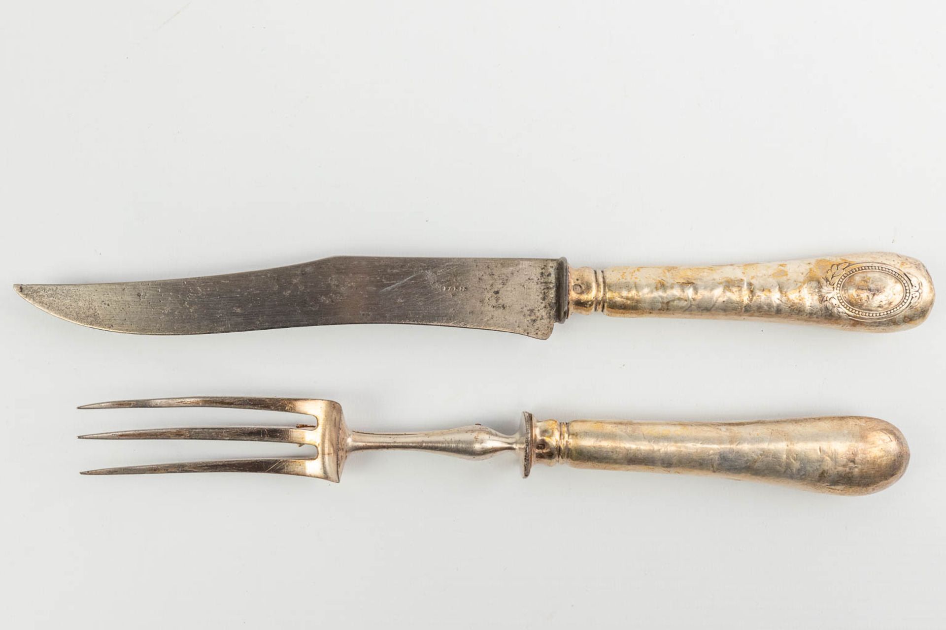A collection of 3 sets with silver knives and silver-plated spoons. - Image 4 of 23