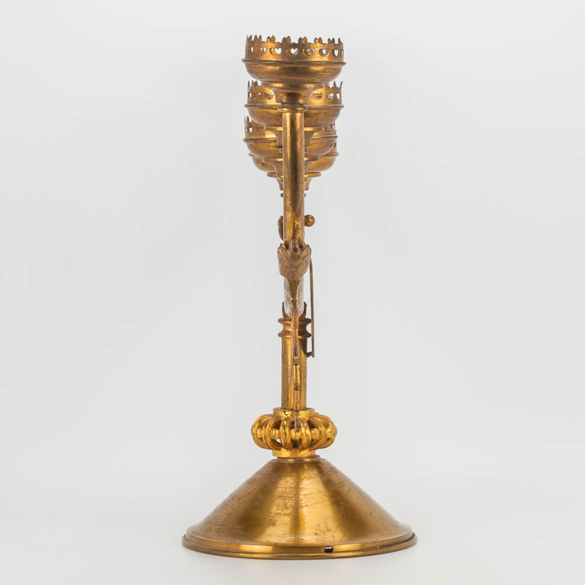 A church candlestick with 7 candle holders, Neogothic style. First half of the 20th century. - Image 2 of 19
