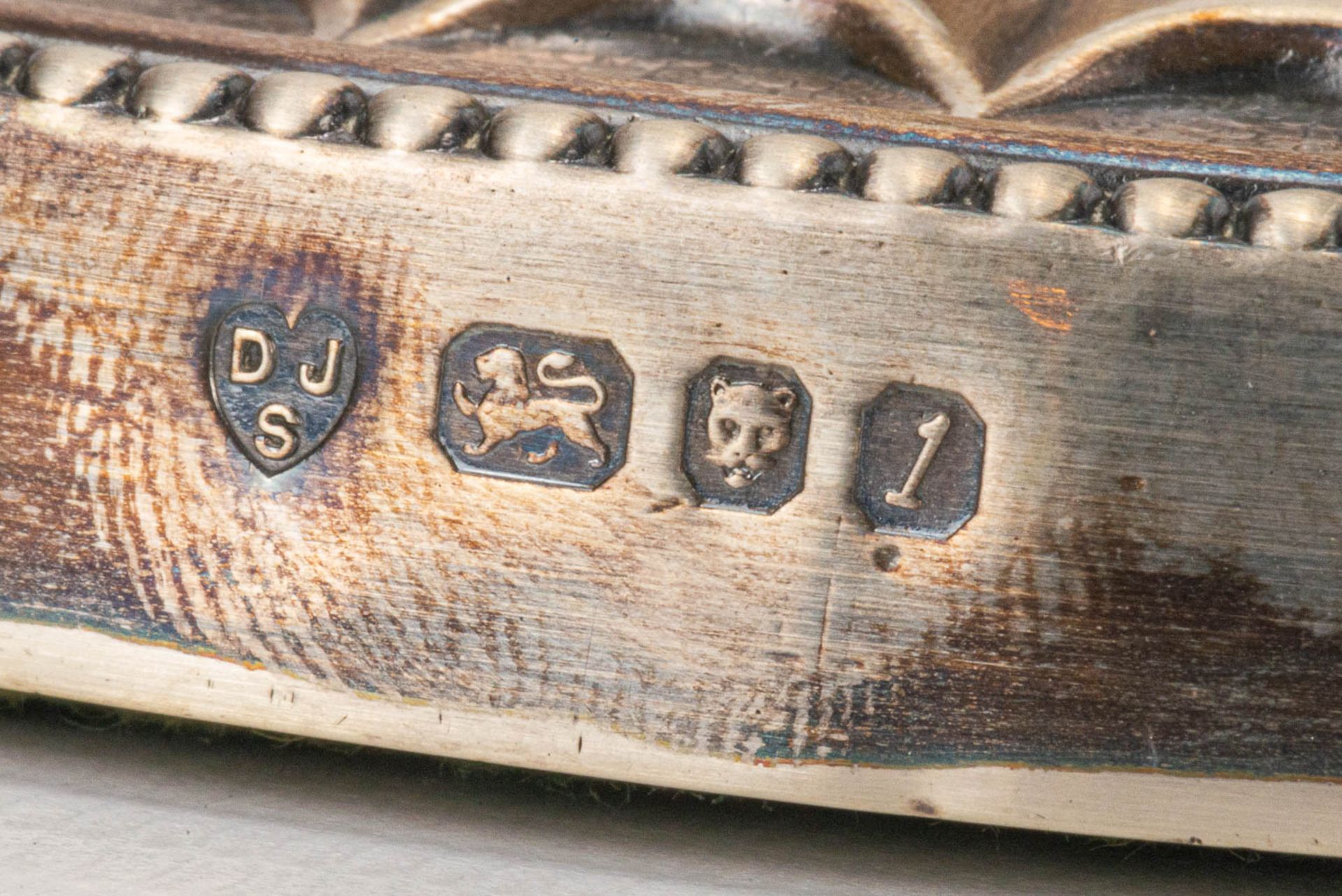 A pair of silver candlesticks marked DJS, D J Silver Repairs, 1966. - Image 11 of 11